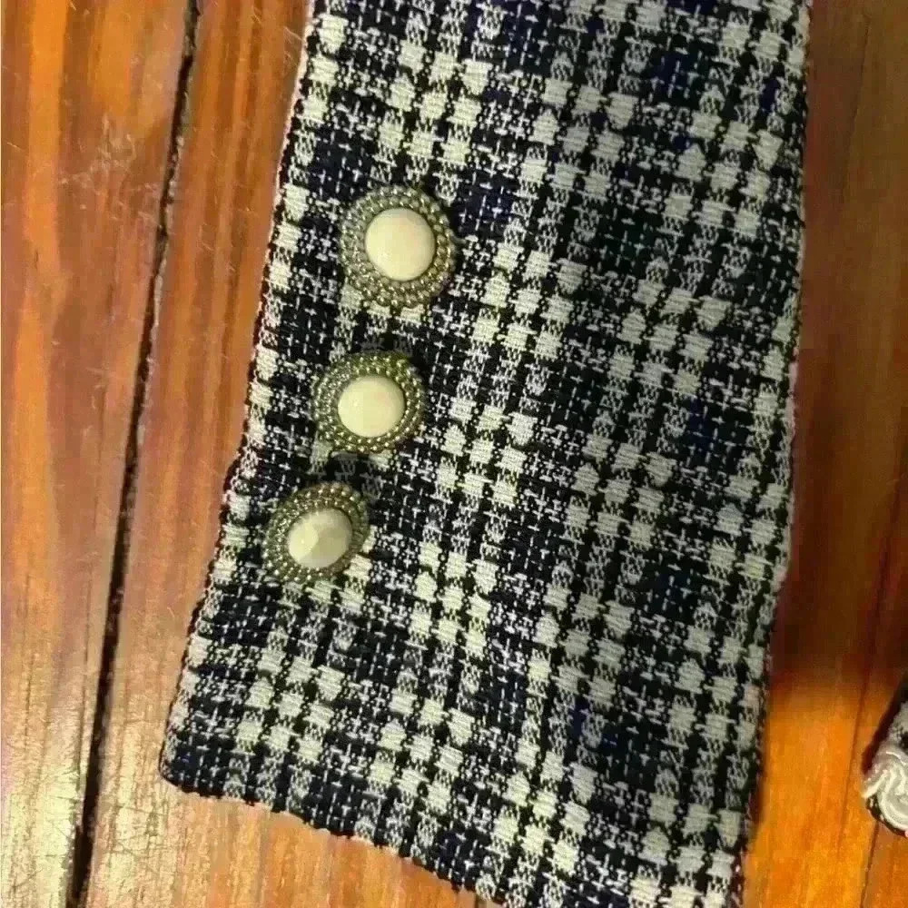 Veronica Beard Inspired Navy Plaid Blazer By New York Style Sz 10 NWOT - Picture 5 of 7